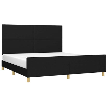 Giroletto senza Materasso Nero 160x200 cm in Tessuto