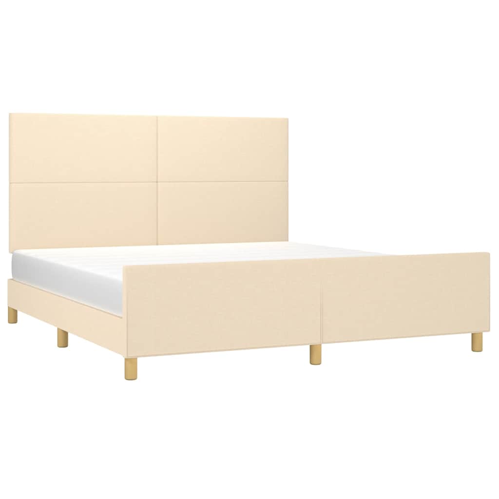 Giroletto senza Materasso Crema 180x200 cm in Tessuto