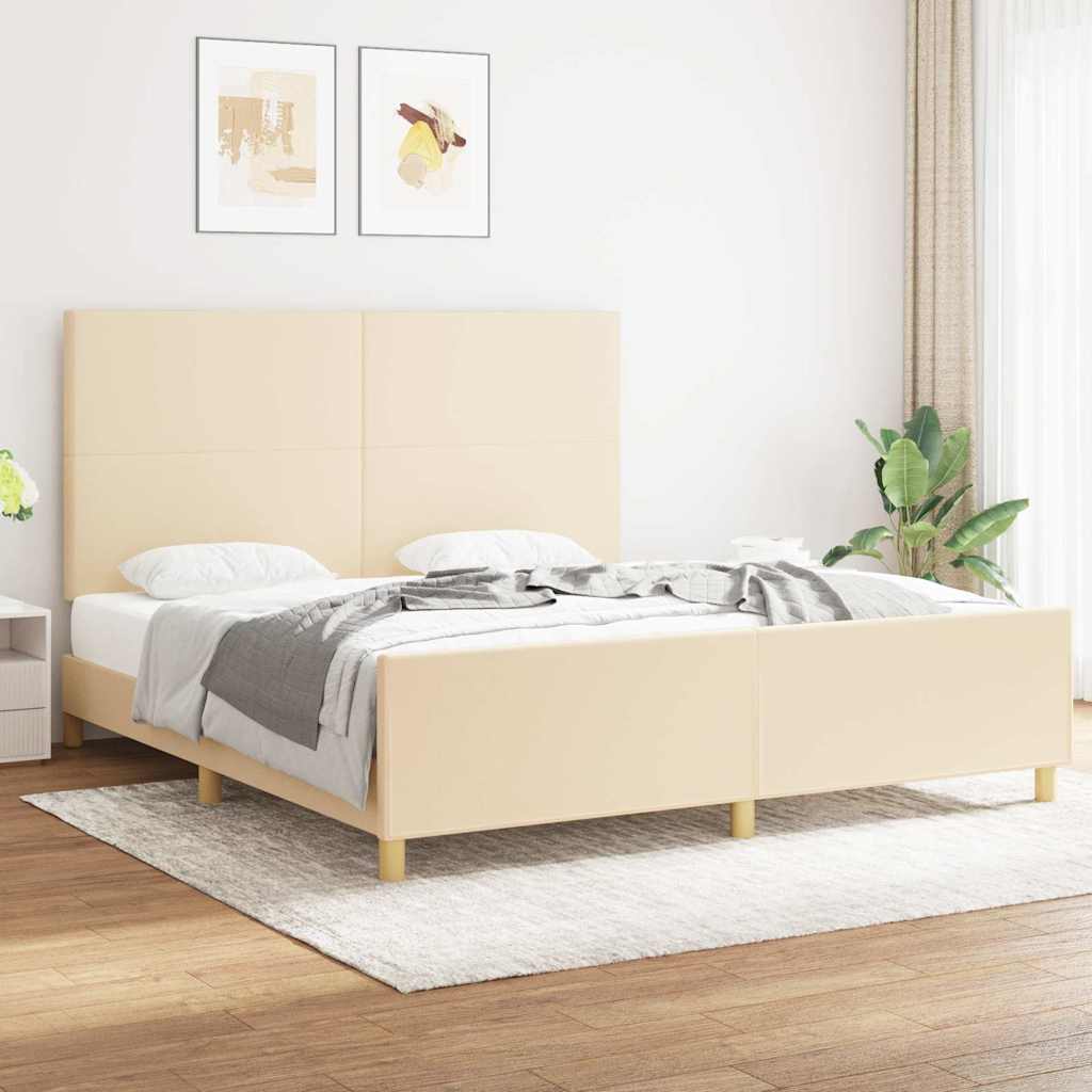 Giroletto senza Materasso Crema 180x200 cm in Tessuto