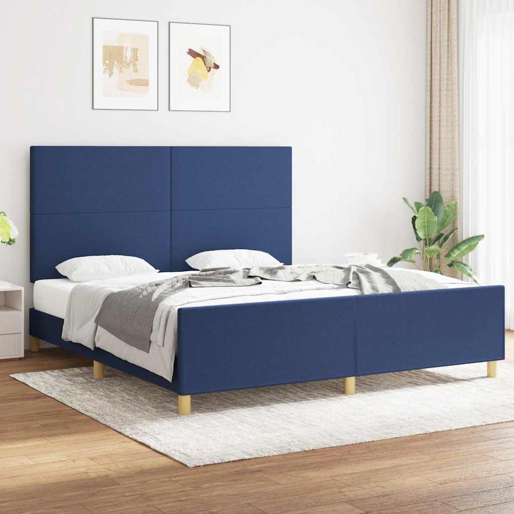 Giroletto senza Materasso Blu 180x200 cm in Tessuto