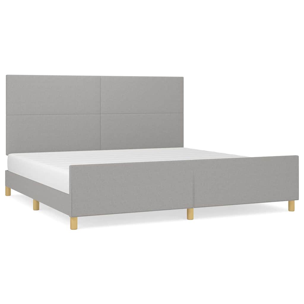 Giroletto senza Materasso Grigio Chiaro 200x200 cm Tessuto
