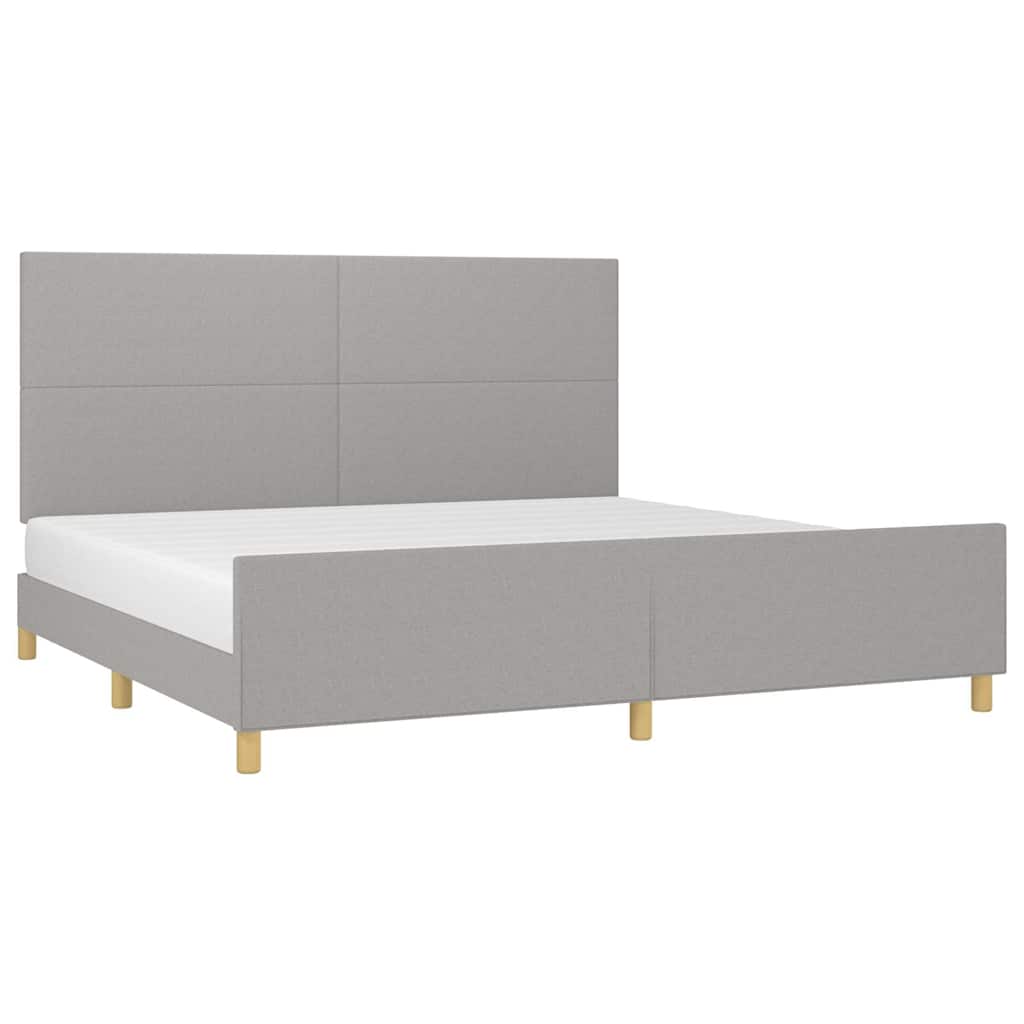 Giroletto senza Materasso Grigio Chiaro 200x200 cm Tessuto