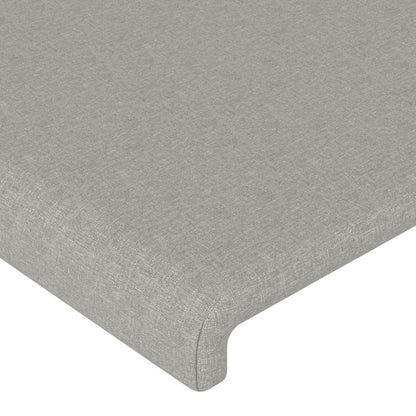 Giroletto con Testiera Grigio Chiaro 200x200 cm in Tessuto - homemem39