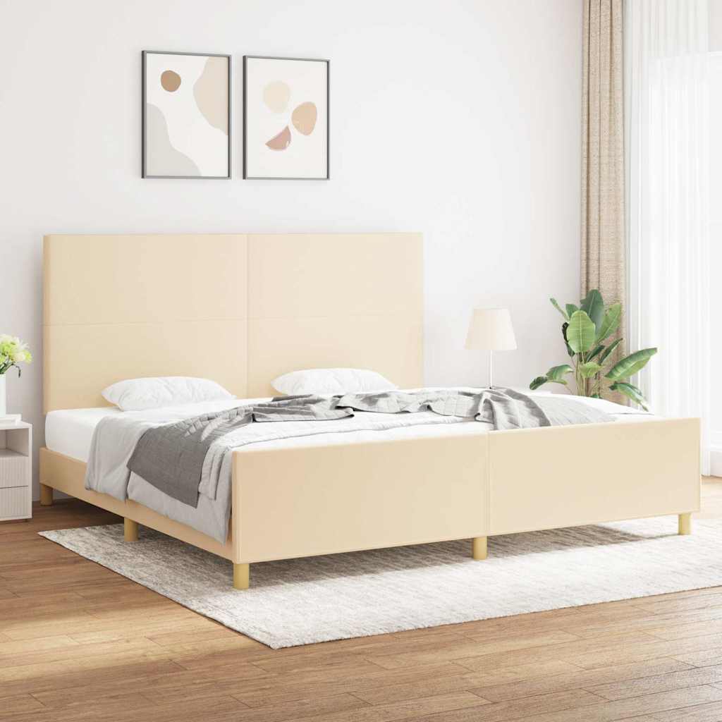 Giroletto senza Materasso Crema 200x200 cm in Tessuto