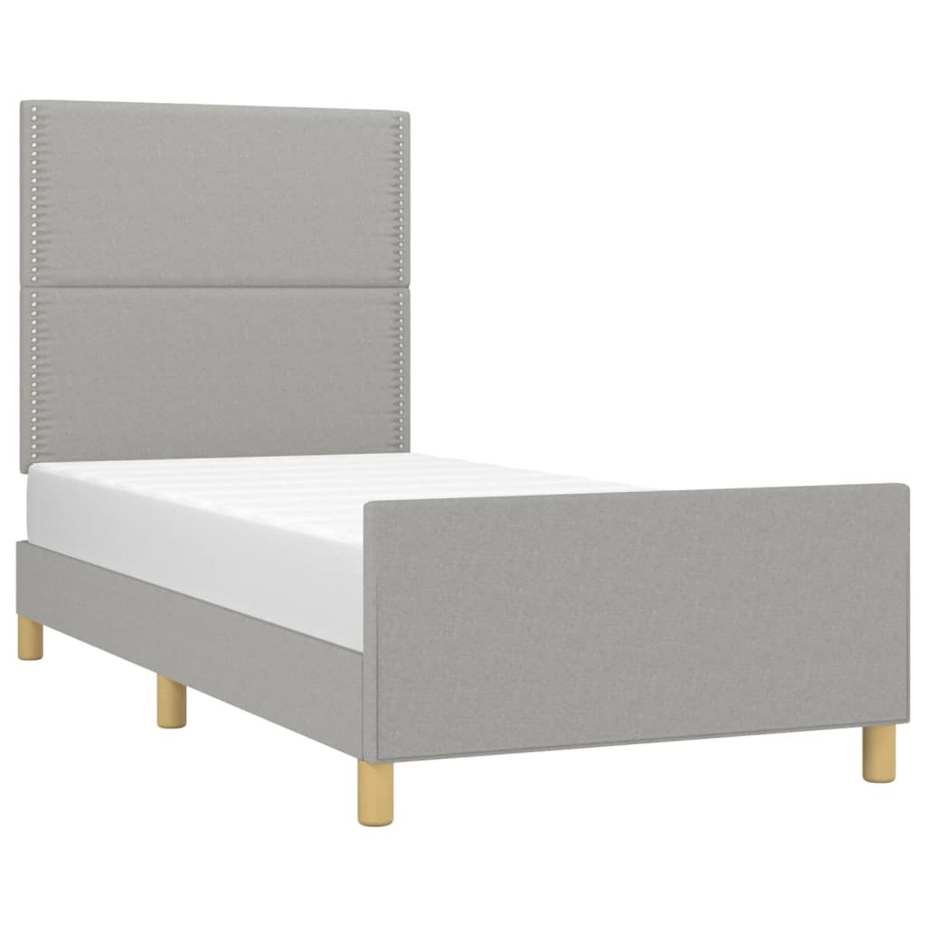 Giroletto senza Materasso Grigio Chiaro 90x190 cm Tessuto | homemem39