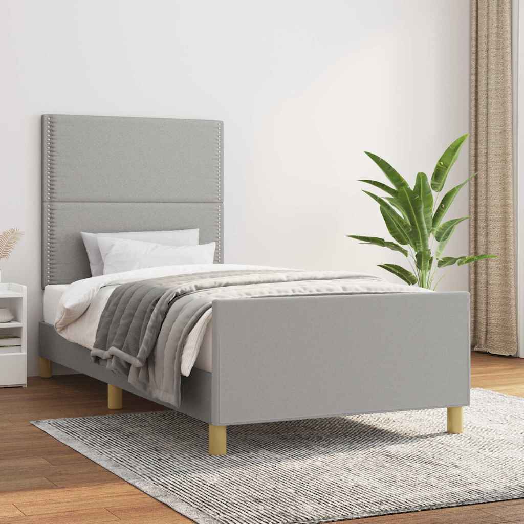 Giroletto senza Materasso Grigio Chiaro 90x190 cm Tessuto
