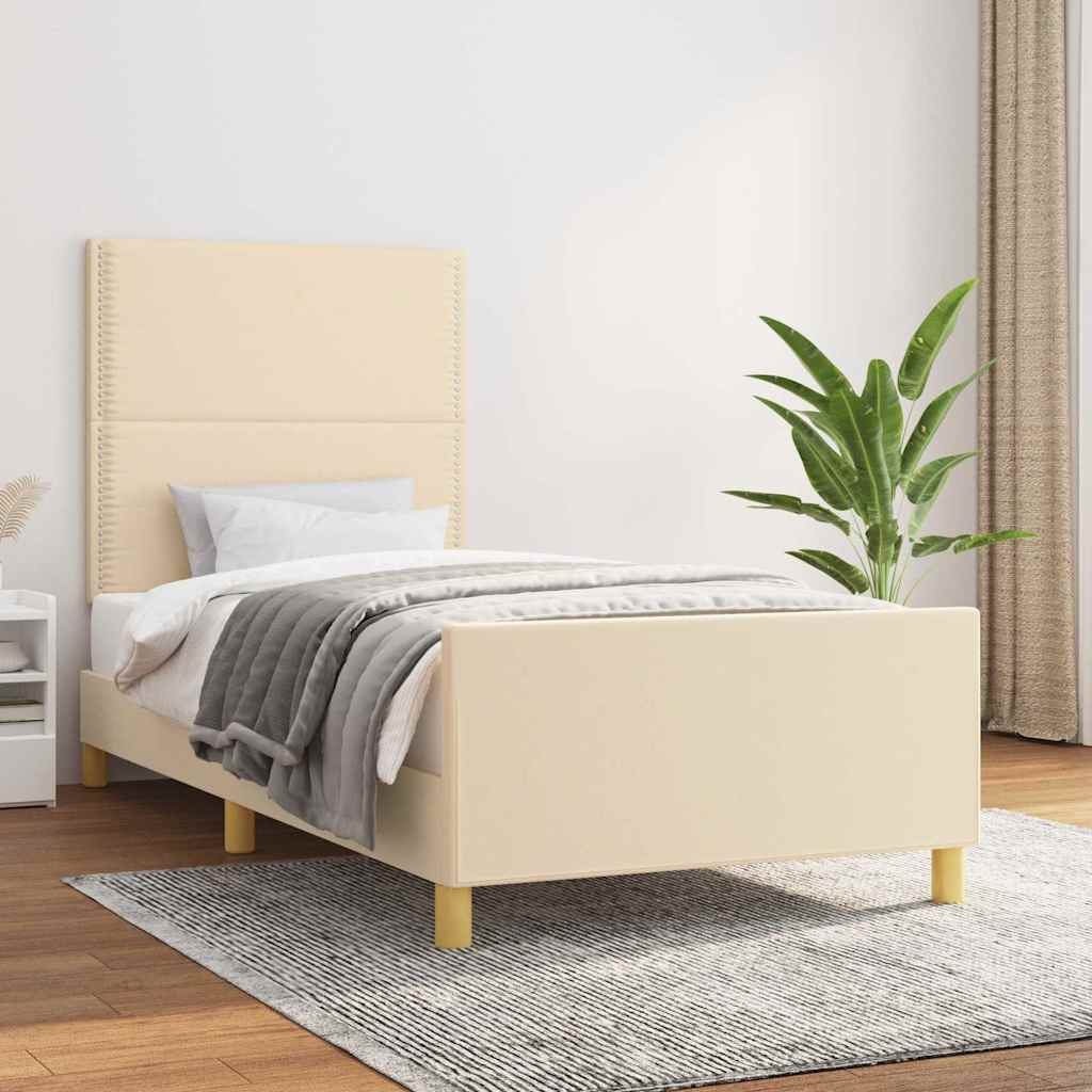 Giroletto senza Materasso Crema 90x190 cm in Tessuto