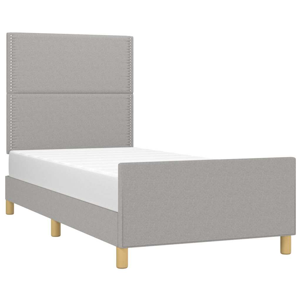 Giroletto senza Materasso Grigio Chiaro 90x200 cm Tessuto