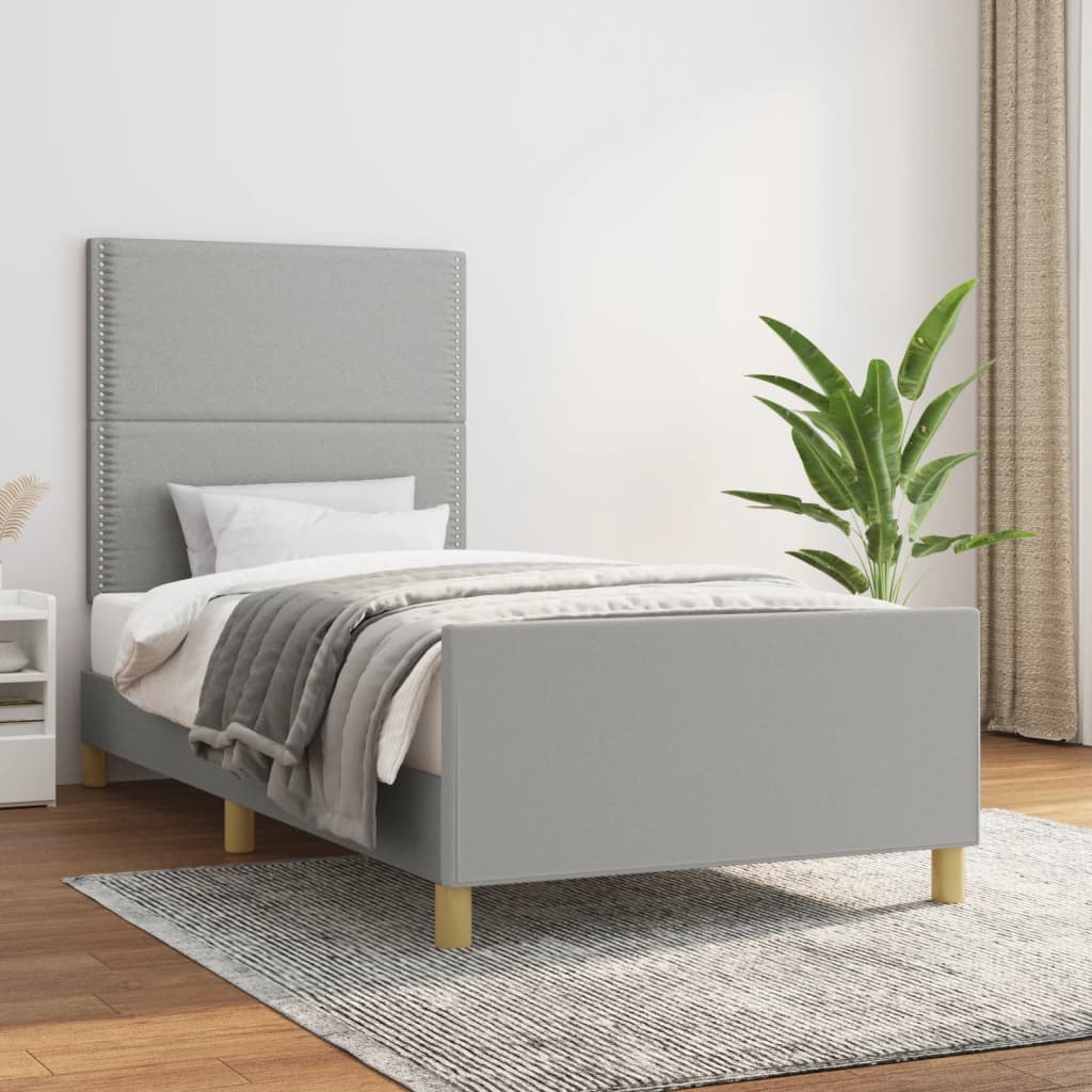 Giroletto senza Materasso Grigio Chiaro 90x200 cm Tessuto - homemem39