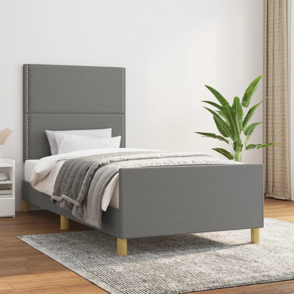 Giroletto senza Materasso Grigio Scuro 90x200 cm Tessuto - homemem39