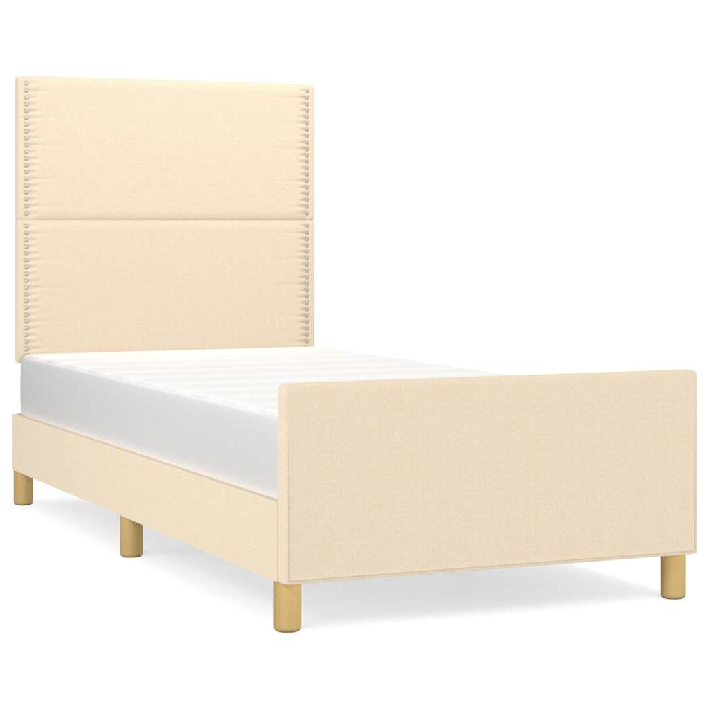 Giroletto senza Materasso Crema 90x200 cm in Tessuto