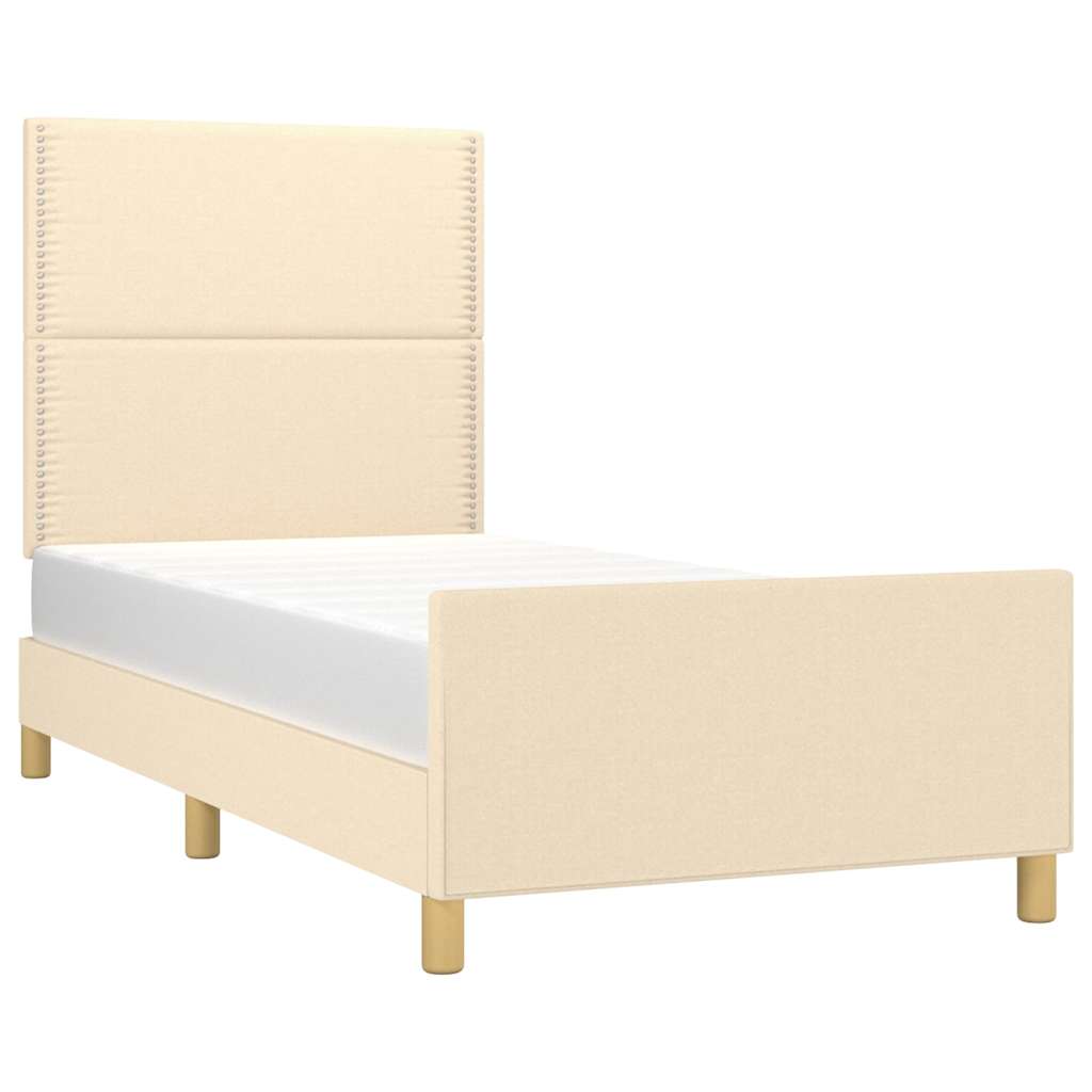 Giroletto senza Materasso Crema 90x200 cm in Tessuto
