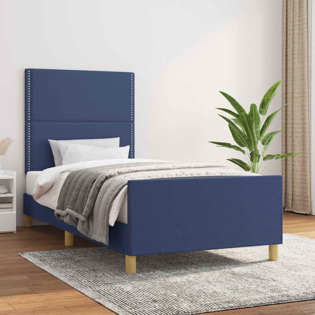 Giroletto senza Materasso Blu 90x200 cm in Tessuto
