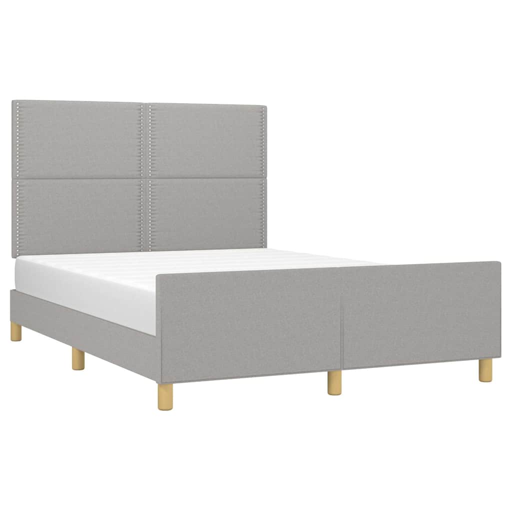 Giroletto senza Materasso Grigio Chiaro 140x190 cm Tessuto
