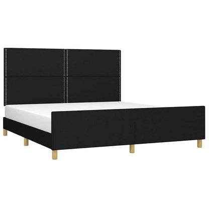 Giroletto senza Materasso Nero 180x200 cm in Tessuto
