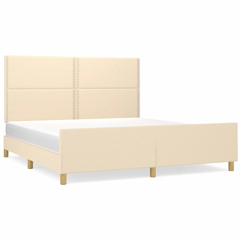 Giroletto senza Materasso Crema 180x200 cm in Tessuto