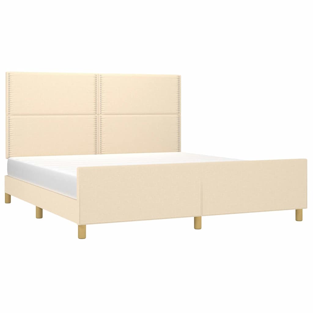 Giroletto senza Materasso Crema 180x200 cm in Tessuto