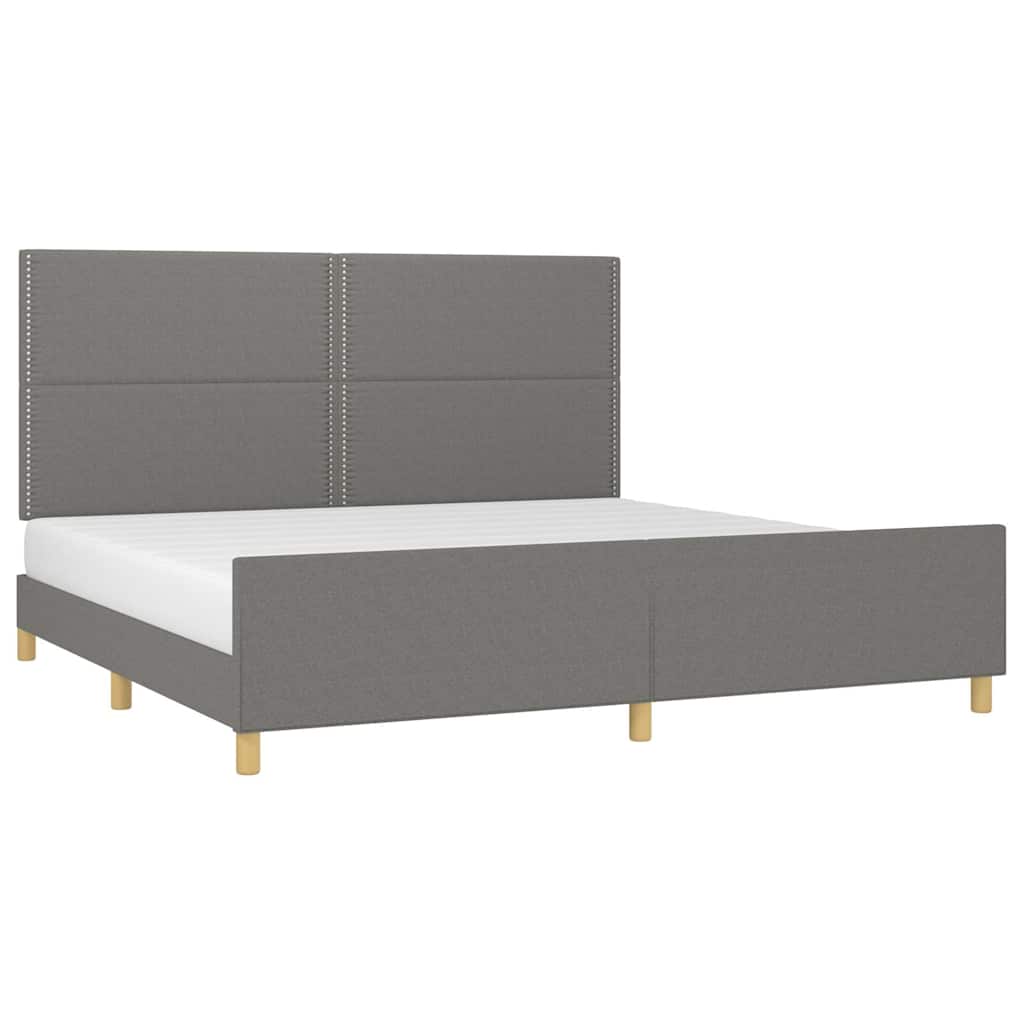 Giroletto senza Materasso Grigio Scuro 200x200 cm Tessuto