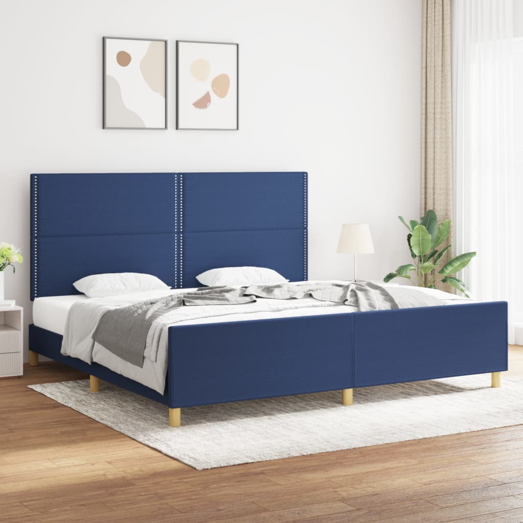 Giroletto senza Materasso Blu 200x200 cm in Tessuto | homemem39