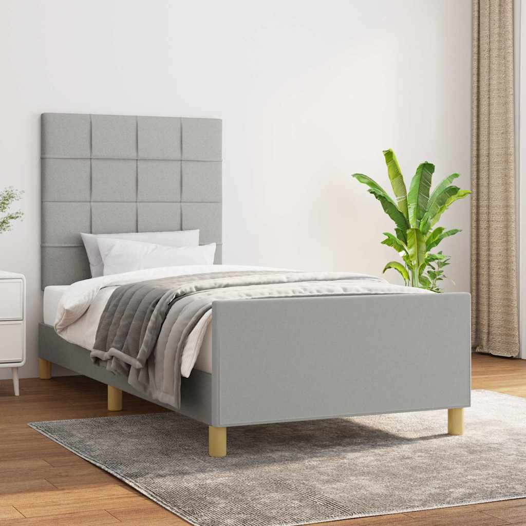 Giroletto senza Materasso Grigio Chiaro 80x200 cm Tessuto
