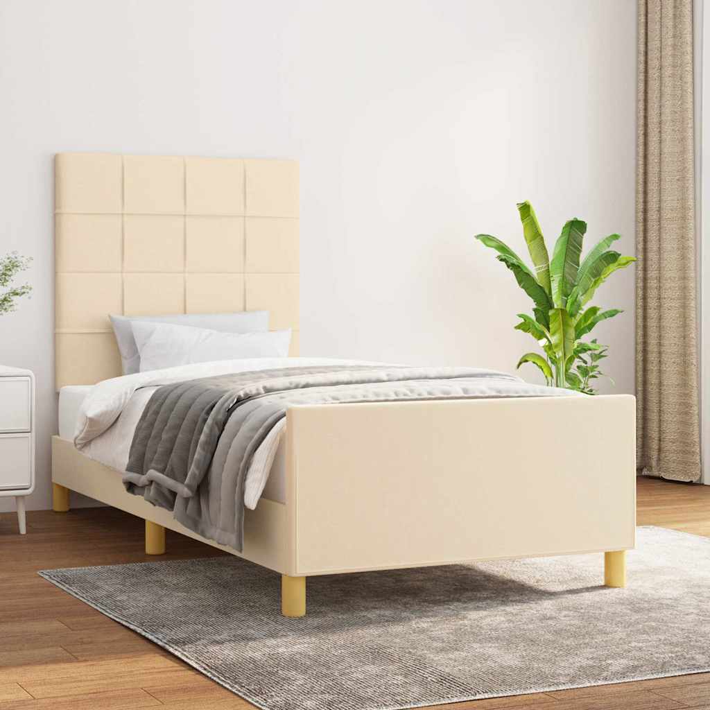 Giroletto senza Materasso Crema 80x200 cm in Tessuto