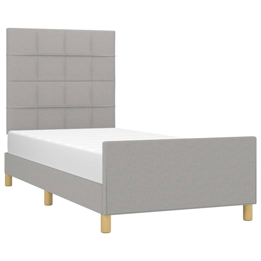 Giroletto senza Materasso Grigio Chiaro 90x190 cm Tessuto | homemem39