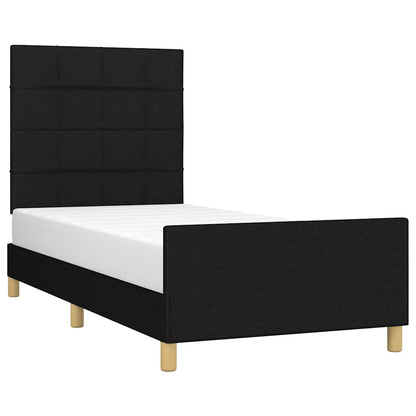Giroletto senza Materasso Nero 90x190 cm in Tessuto