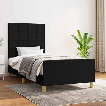 Giroletto senza Materasso Nero 100x200 cm in Tessuto