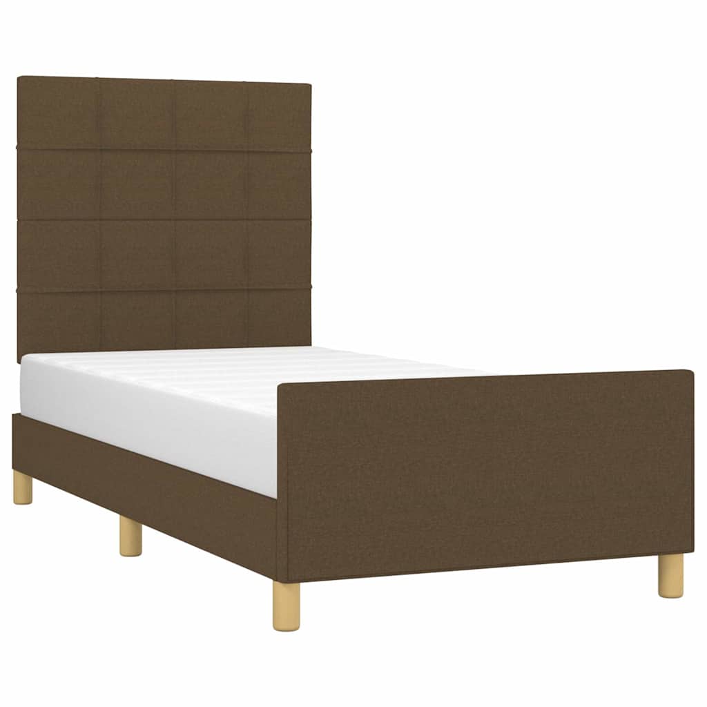 Giroletto senza Materasso Marrone Scuro 100x200 cm Tessuto
