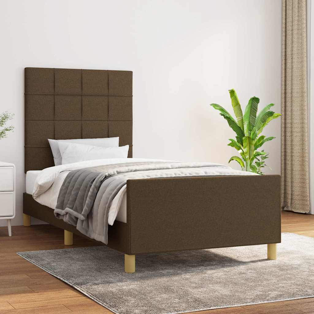 Giroletto senza Materasso Marrone Scuro 100x200 cm Tessuto