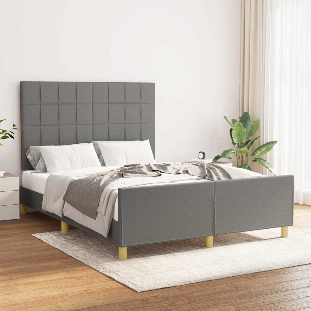 Giroletto senza Materasso Grigio Scuro 140x190 cm Tessuto