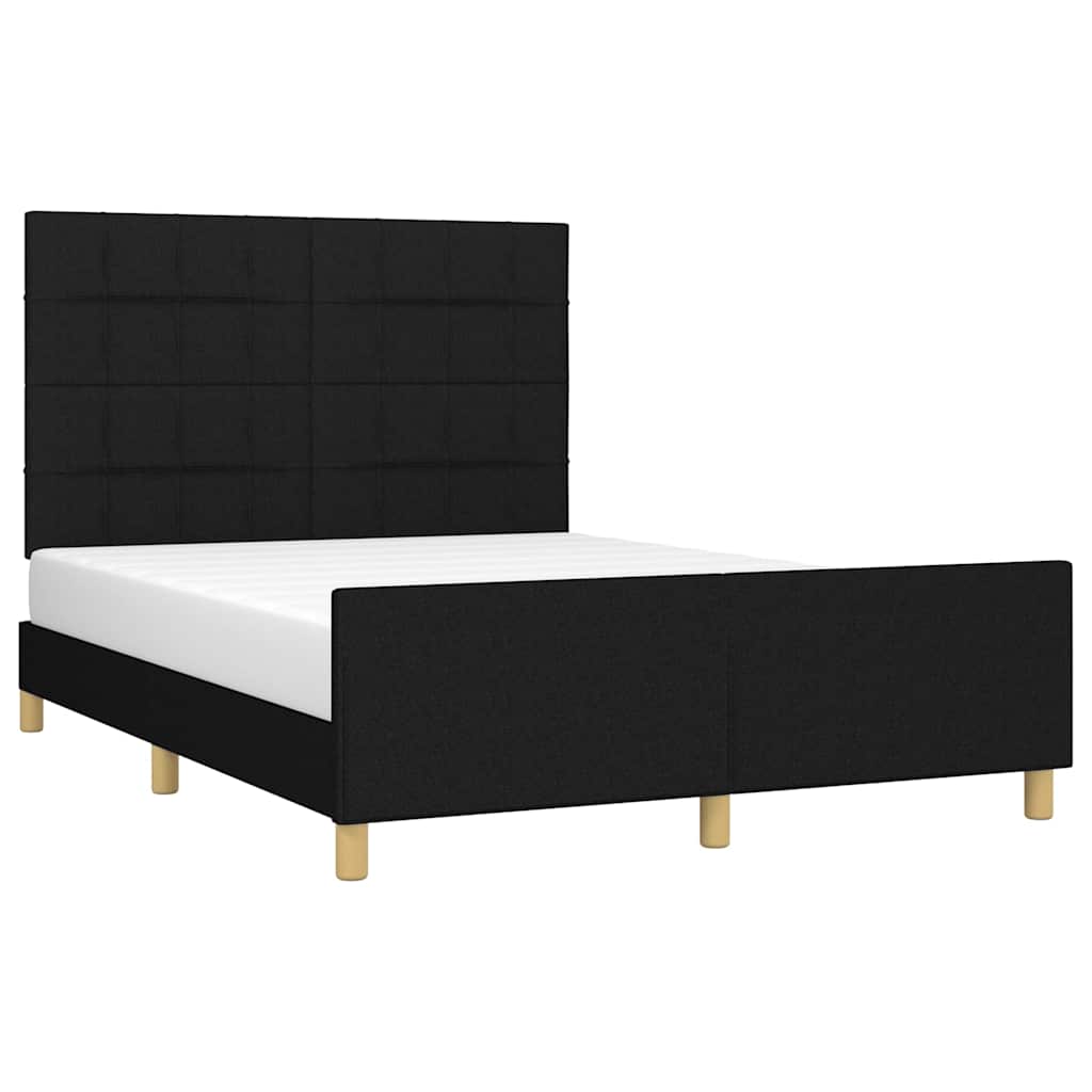 Giroletto senza Materasso Nero 140x190 cm in Tessuto
