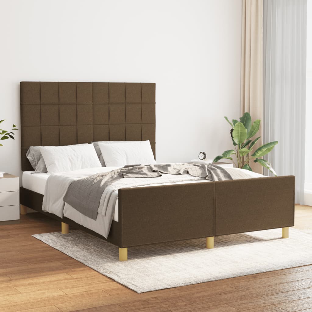 Giroletto senza Materasso Marrone Scuro 140x190 cm Tessuto | homemem39