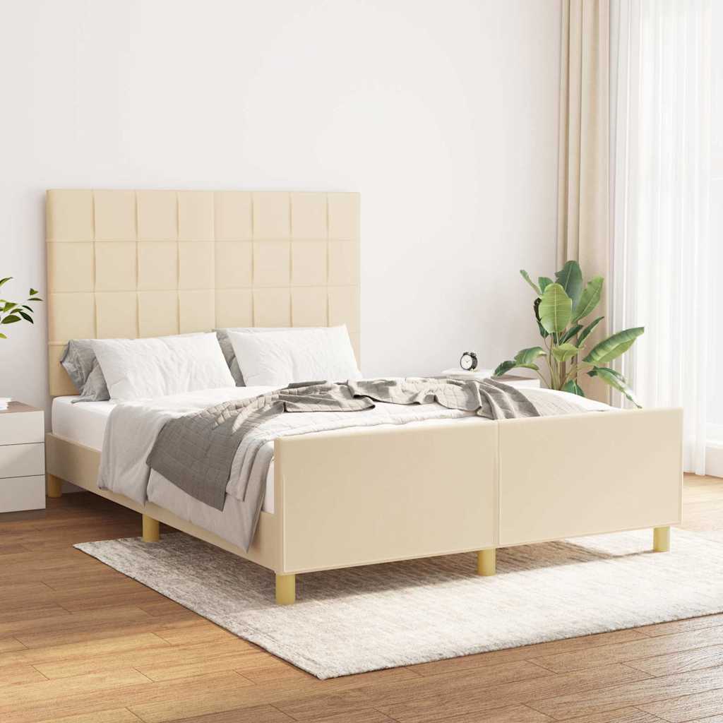 Giroletto senza Materasso Crema 140x190 cm in Tessuto