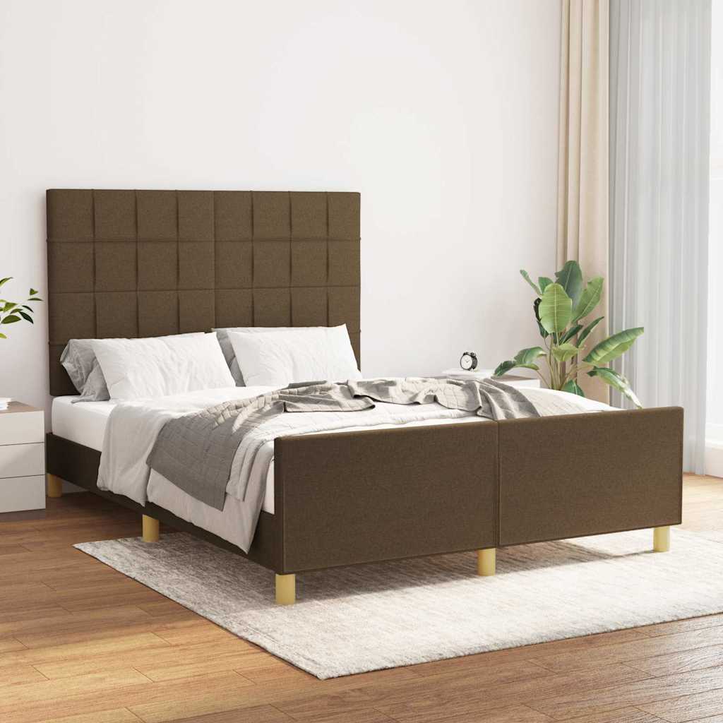 Giroletto senza Materasso Marrone Scuro 140x200 cm Tessuto