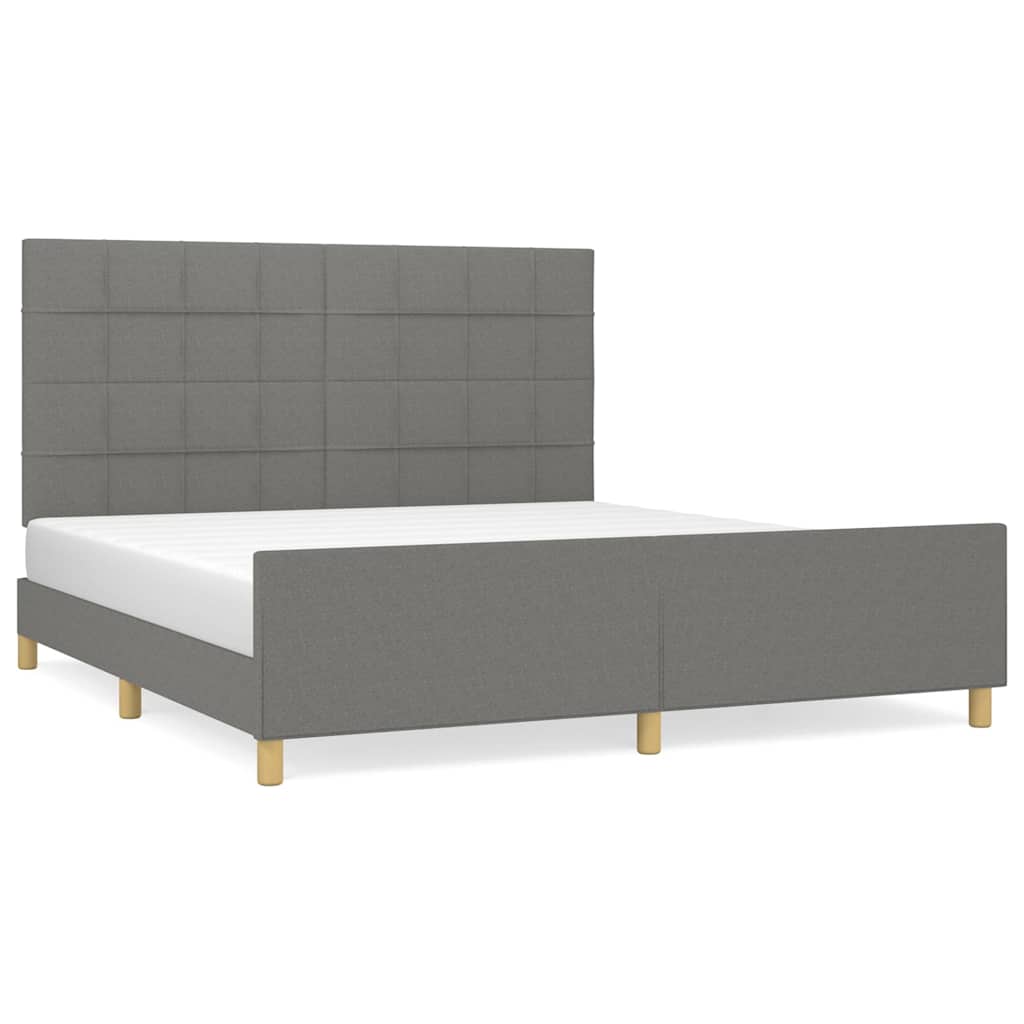 Giroletto senza Materasso Grigio Scuro 160x200 cm Tessuto