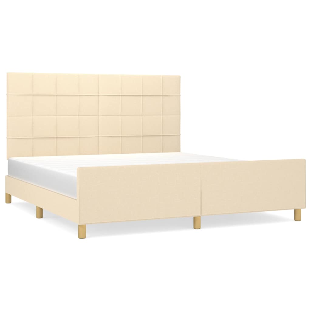 Giroletto senza Materasso Crema 160x200 cm in Tessuto