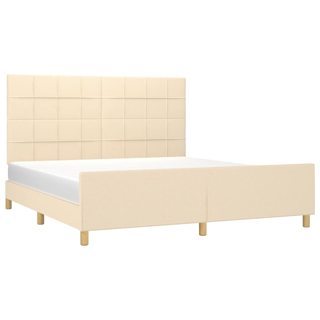 Giroletto senza Materasso Crema 160x200 cm in Tessuto