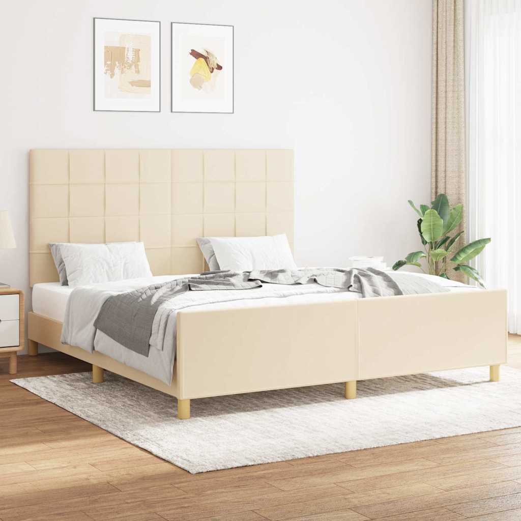 Giroletto senza Materasso Crema 160x200 cm in Tessuto