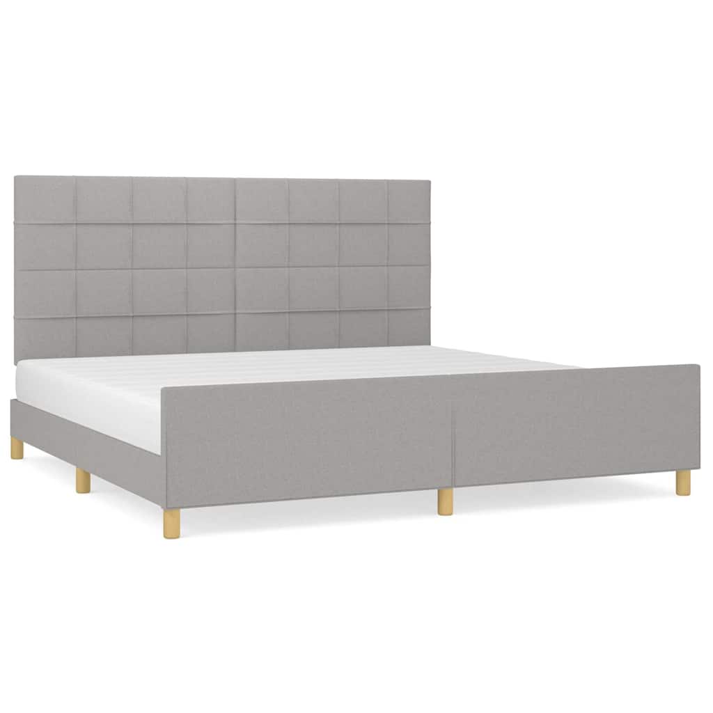 Giroletto senza Materasso Grigio Chiaro 200x200 cm Tessuto