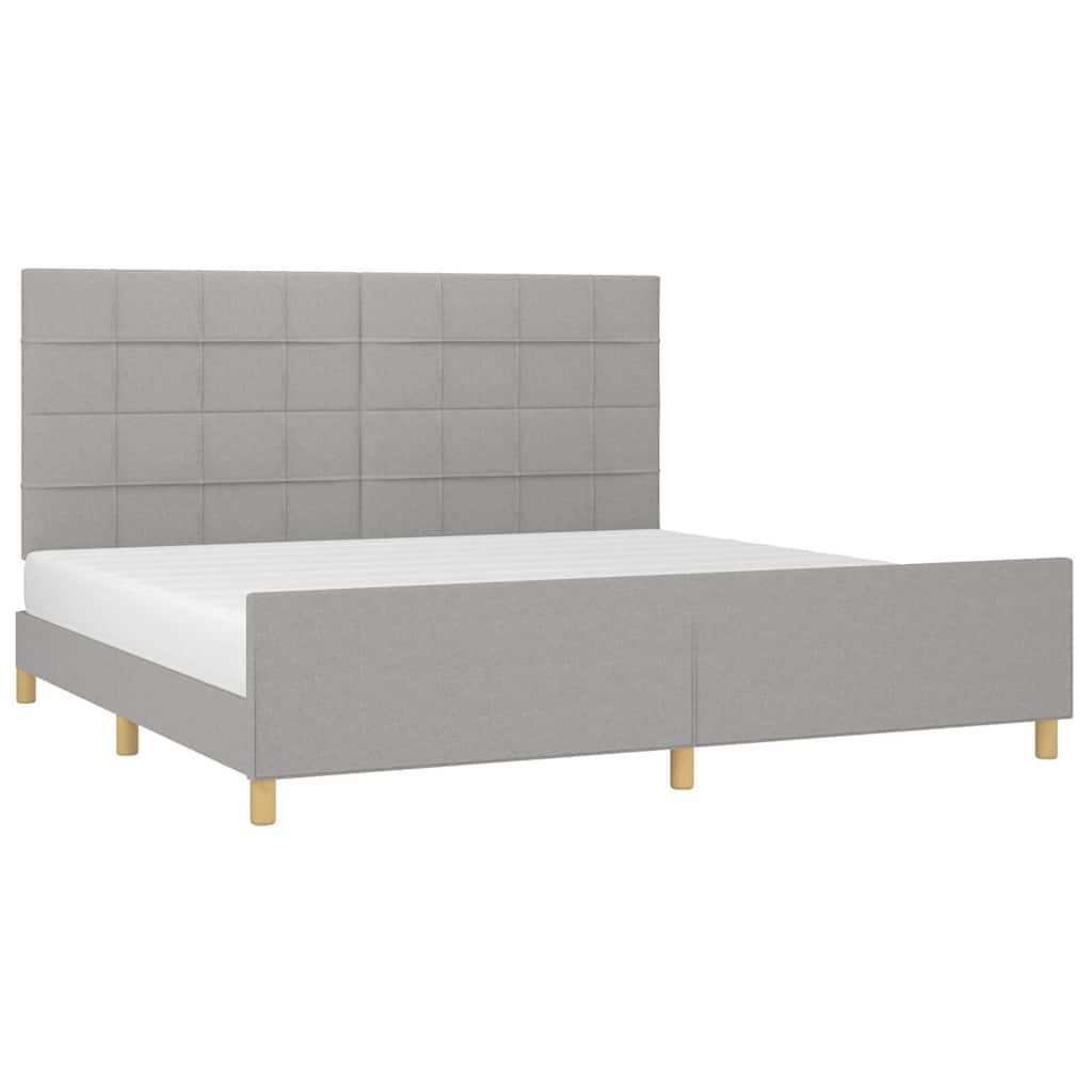 Giroletto senza Materasso Grigio Chiaro 200x200 cm Tessuto