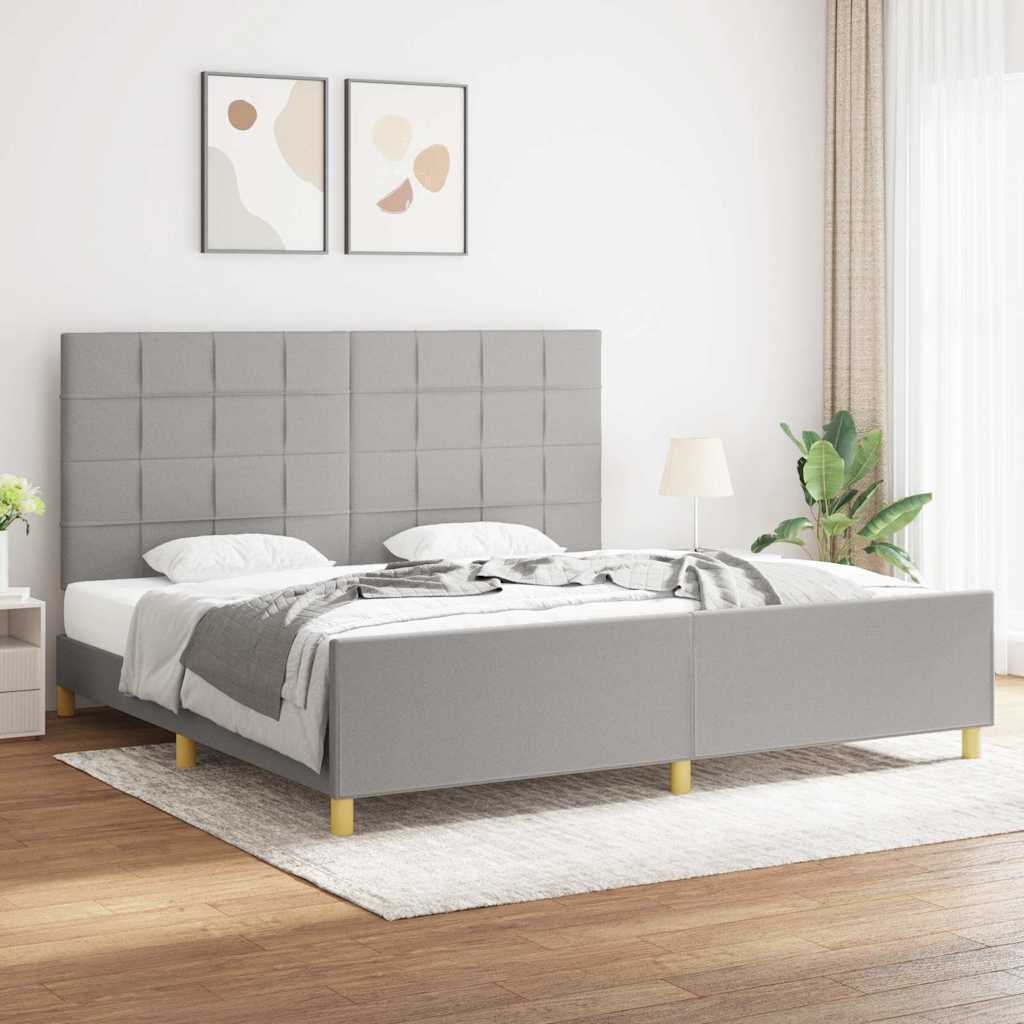 Giroletto senza Materasso Grigio Chiaro 200x200 cm Tessuto