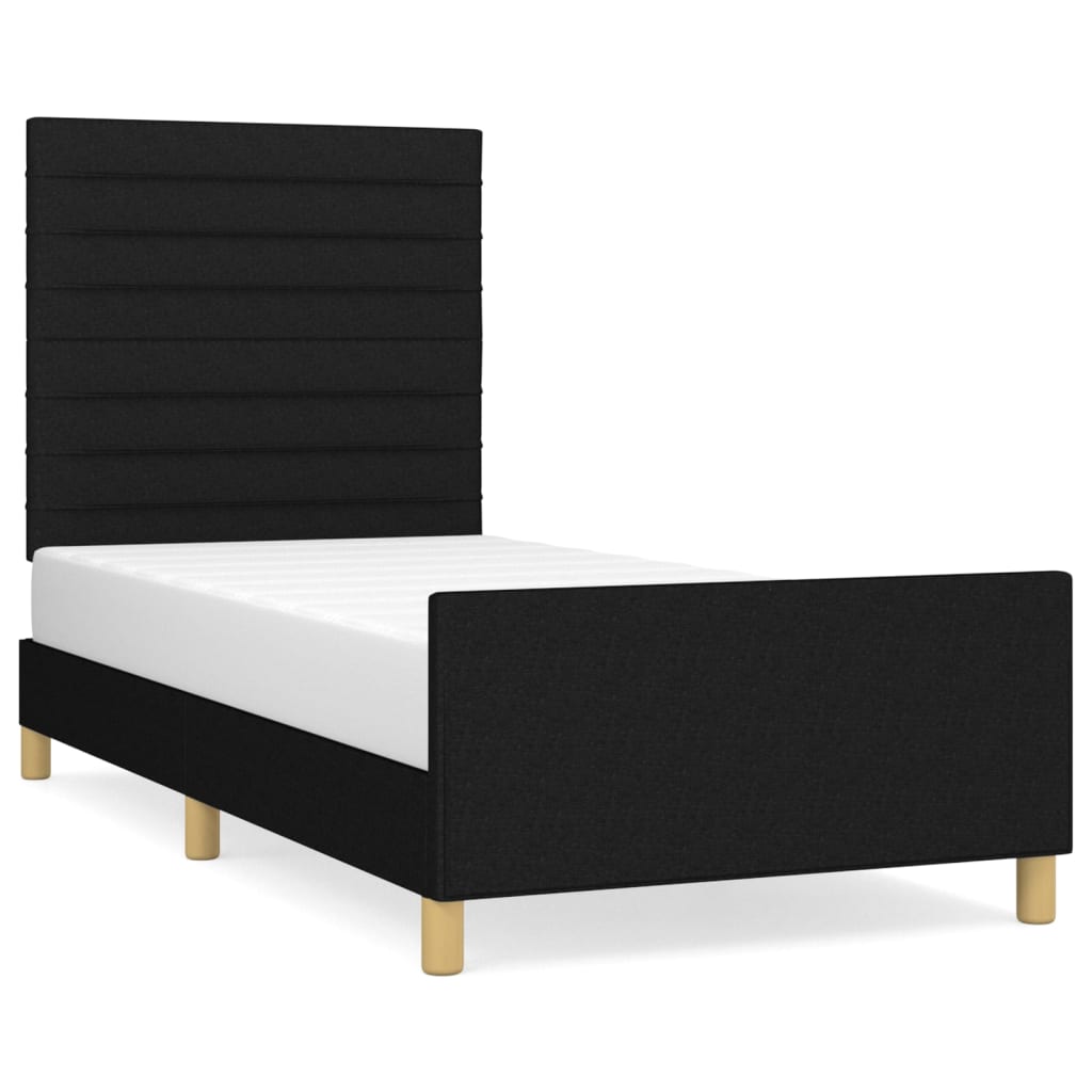 Bed frame with Black Headboard 80x200 cm in Fabric