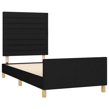 Bed frame with Black Headboard 80x200 cm in Fabric