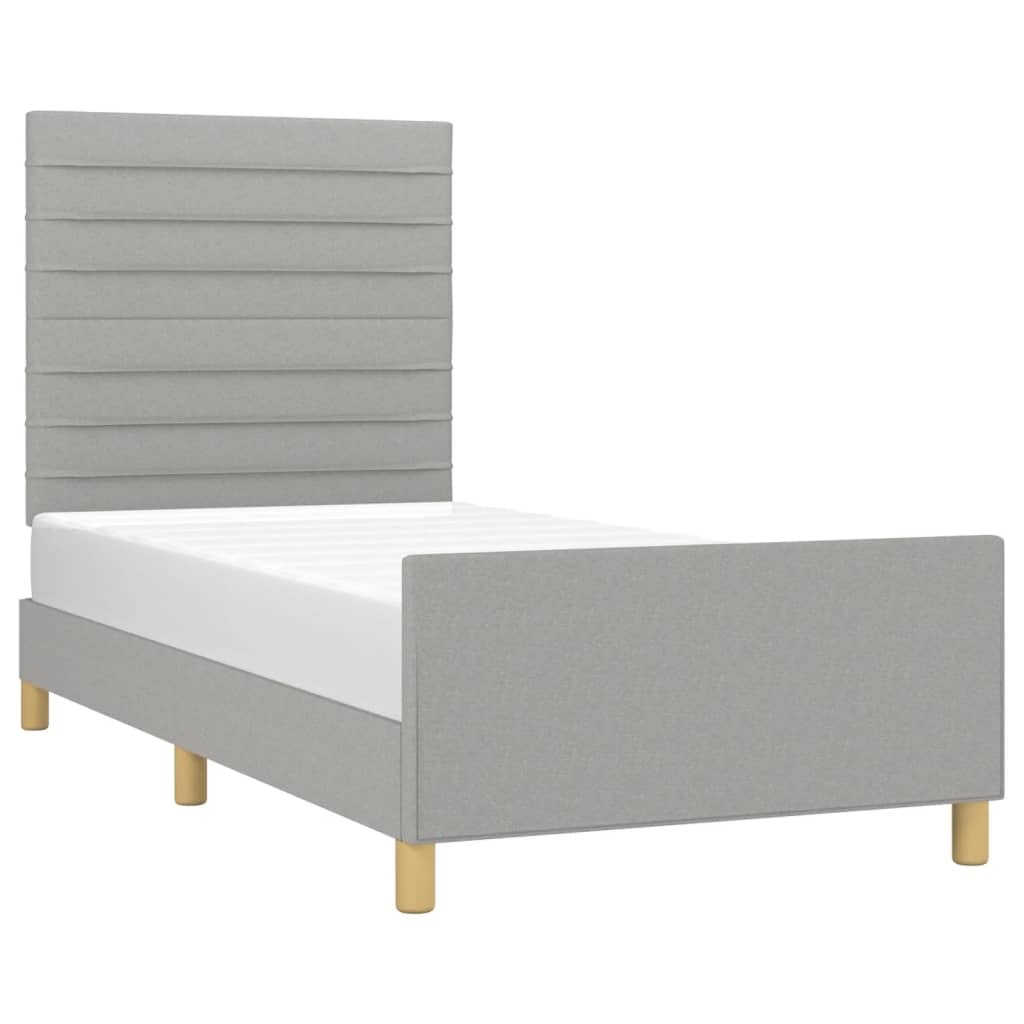 Giroletto senza Materasso Grigio Chiaro 90x190 cm Tessuto | homemem39