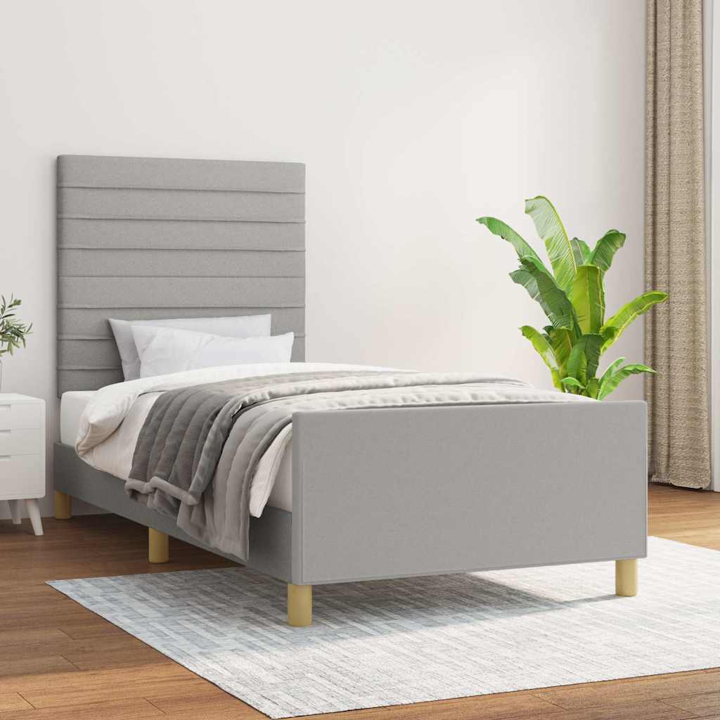Giroletto senza Materasso Grigio Chiaro 90x190 cm Tessuto
