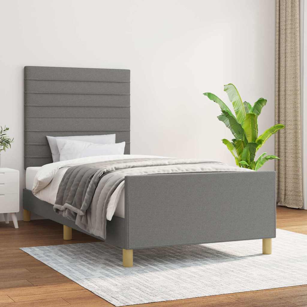 Giroletto senza Materasso Grigio Scuro 90x190 cm Tessuto