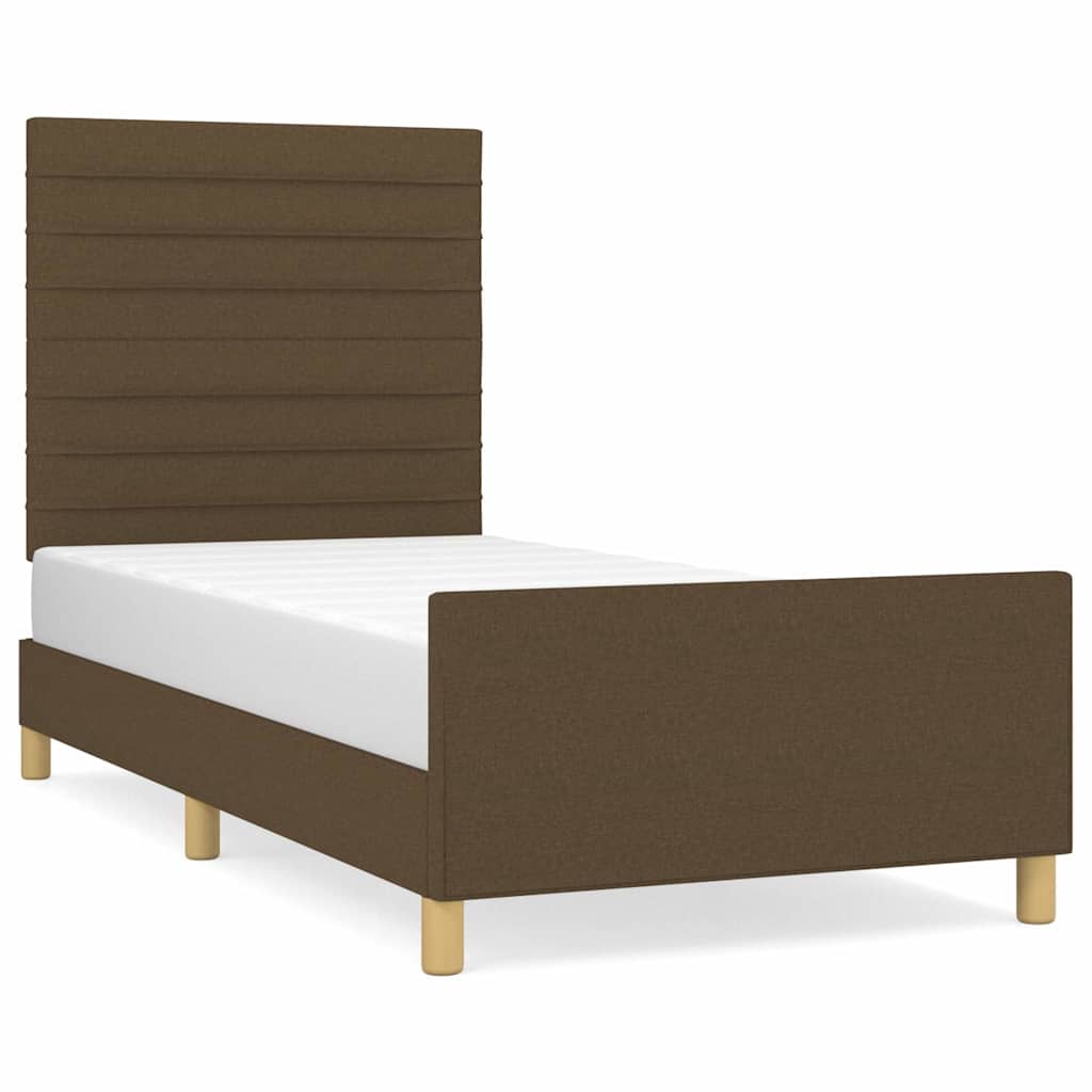 Giroletto senza Materasso Marrone Scuro 90x190 cm Tessuto