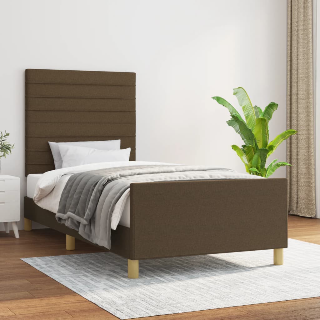 Giroletto senza Materasso Marrone Scuro 90x190 cm Tessuto | homemem39