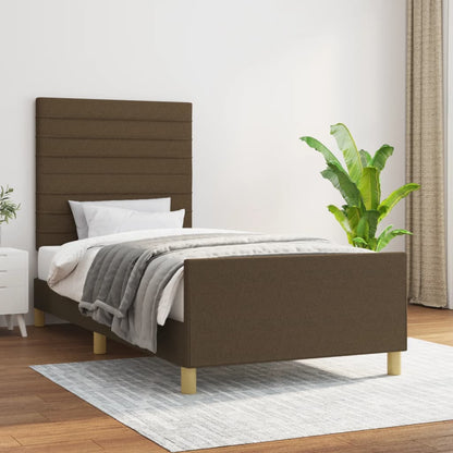 Giroletto senza Materasso Marrone Scuro 90x190 cm Tessuto | homemem39